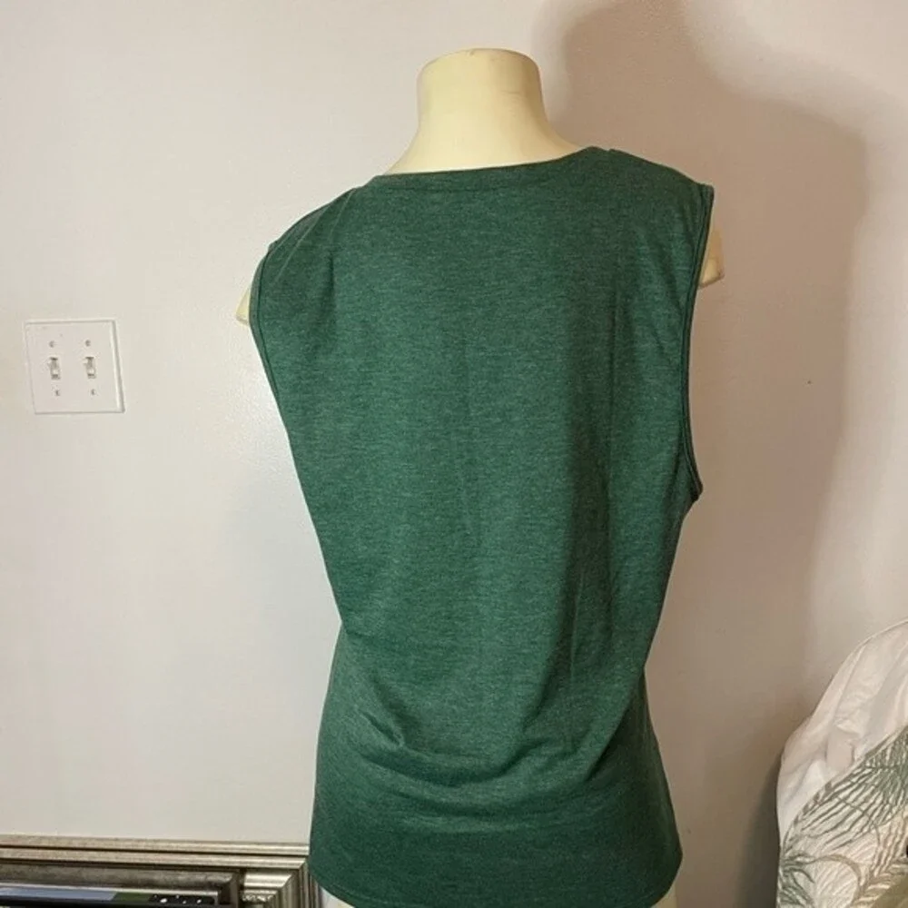 Women's Lips Graphic Green Muscle Tee Size Large - Picture 2 of 4